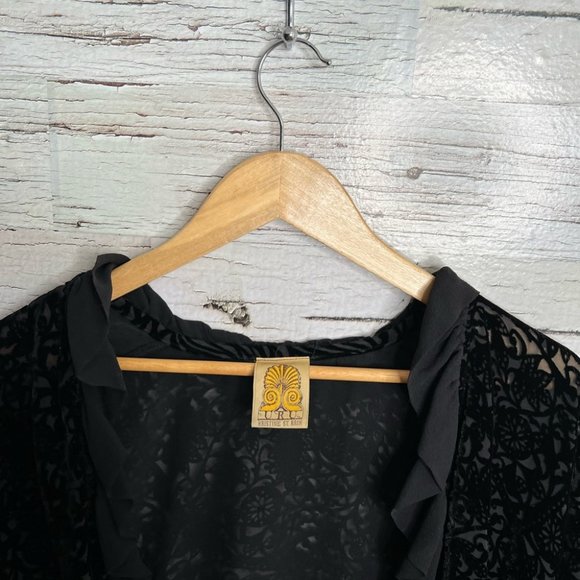 Uru kristine st. Rrik black silk made in usa cardigan sweater small - Picture 9 of 12